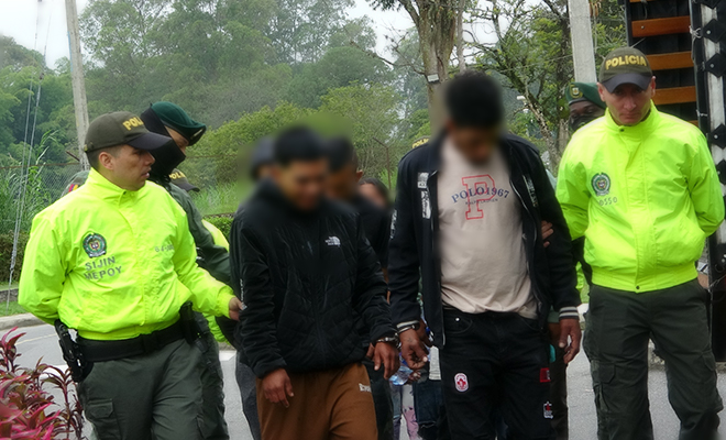 Once capturados tras operación contra el narcotráfico en Popayán